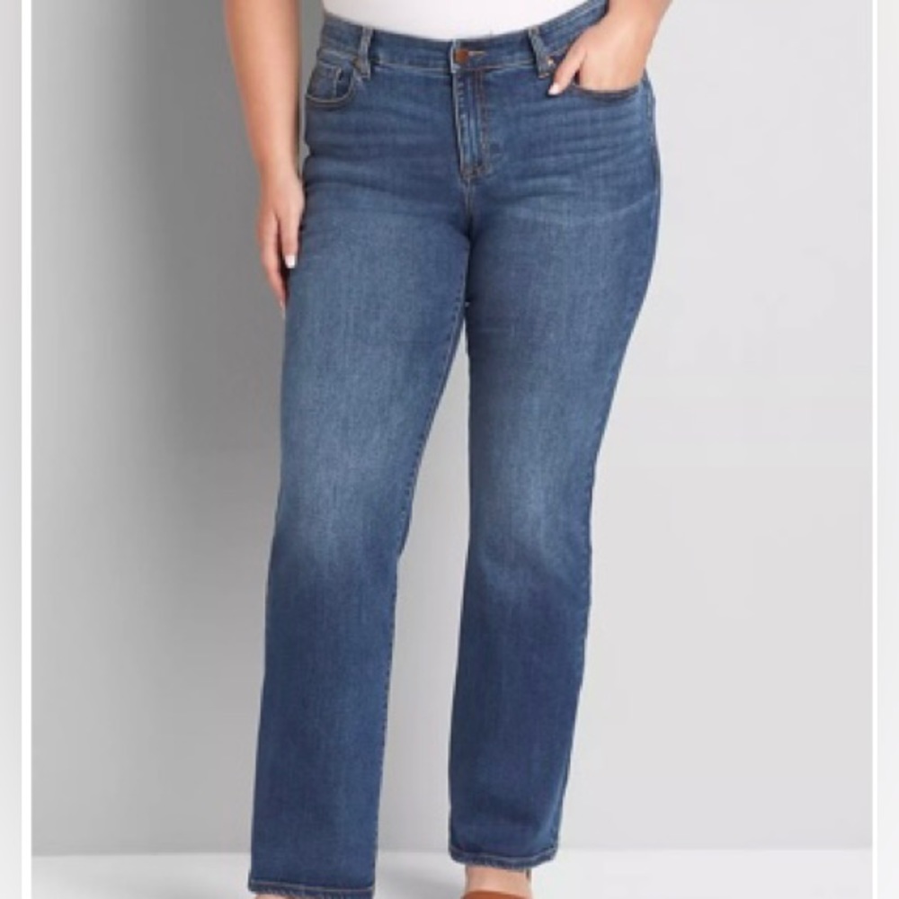 Lane Bryant SIGNATURE MID RISE BOOT - Medium Denim:24